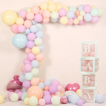 

Party Decoration Balloon Packing Box LOVE BABY Wedding Room 4pcs DIY Birthday Cube Transparent Boxes Letter Transparent Boxes