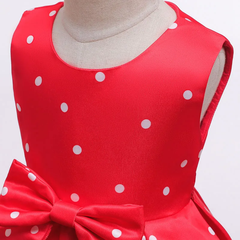 Girls Dress Kids Clothes Girls Dress Wedding Evening Party Elegant Princess Dress Casual Kids Clothes Bow Dots Children's Vestidos New Year Dresses