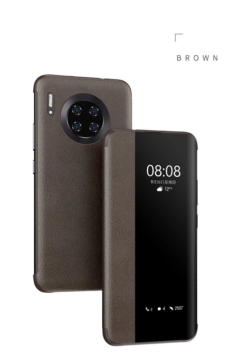 Для huawei mate 30 Pro откидной Чехол из ПУ кожи откидная крышка смарт-окна вид телефонные чехлы для huawei mate 30 mate 30 5G