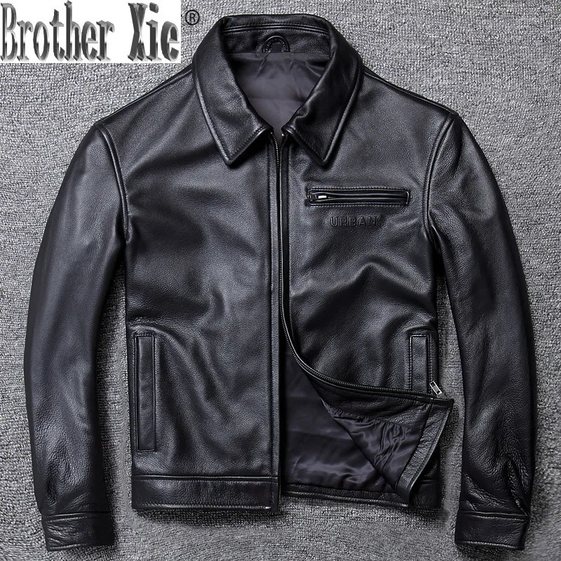

Mens Leather Jacket Real Cowhide Sheepskin Coat Genuine Leather Jackets for Men Motorcycle Jacket 2020 13-A005 KJ4272