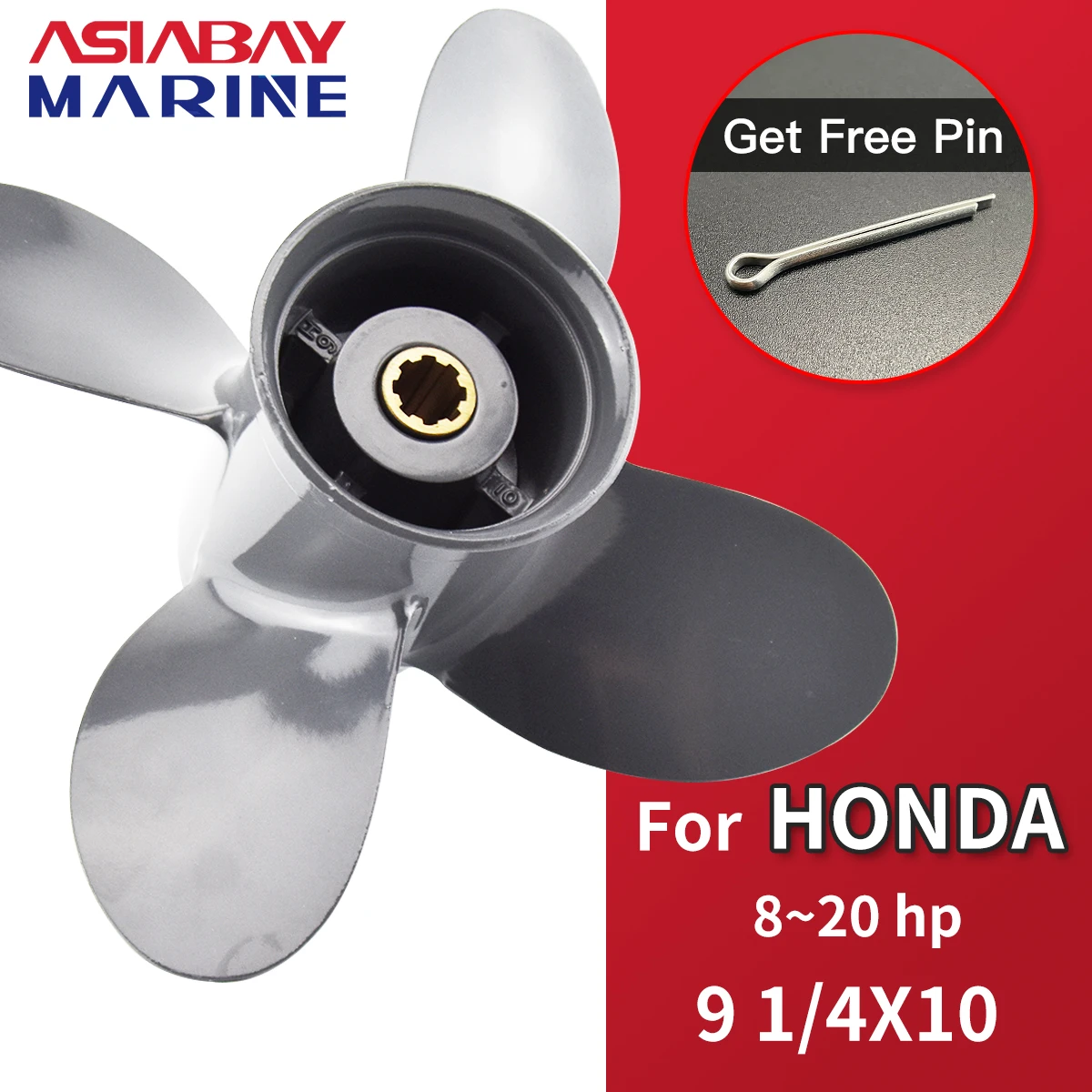 Outboard Propeller For Honda 8hp 9.9hp 10hp 15hp 20hp 9 1/4*10 Boat