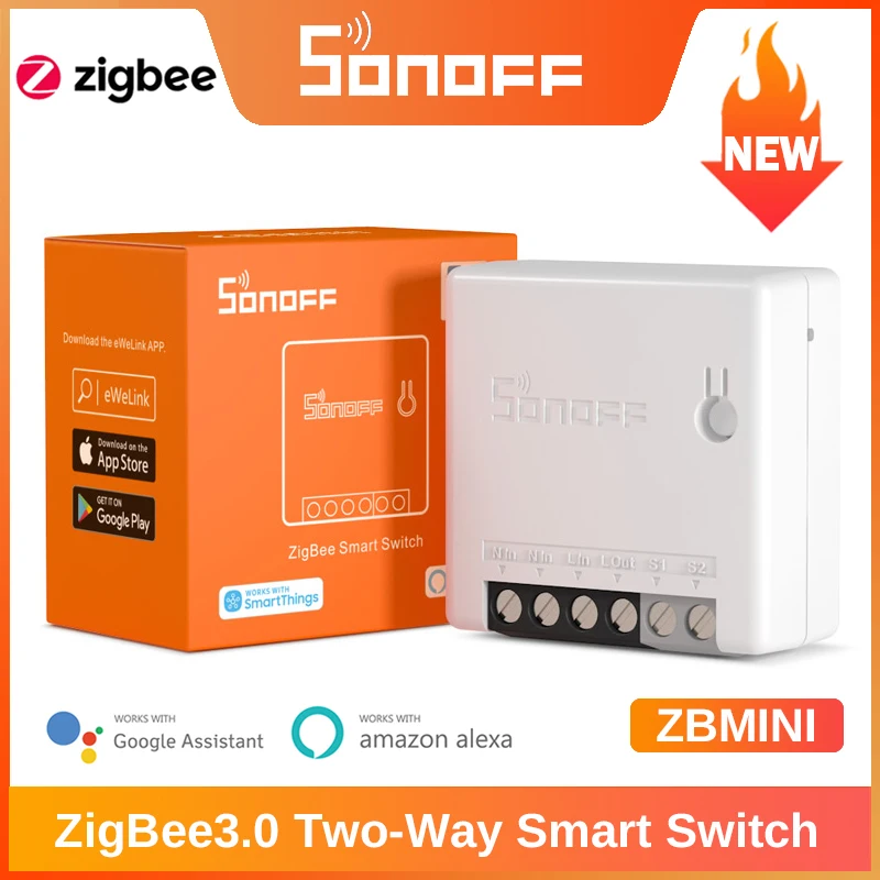 SONOFF Zigbee 3.0 ZBMINI MINI Two-Way Smart Switch Remote Control SmartThings Hub Voice via Alexa Google Home eWeLink | Электроника