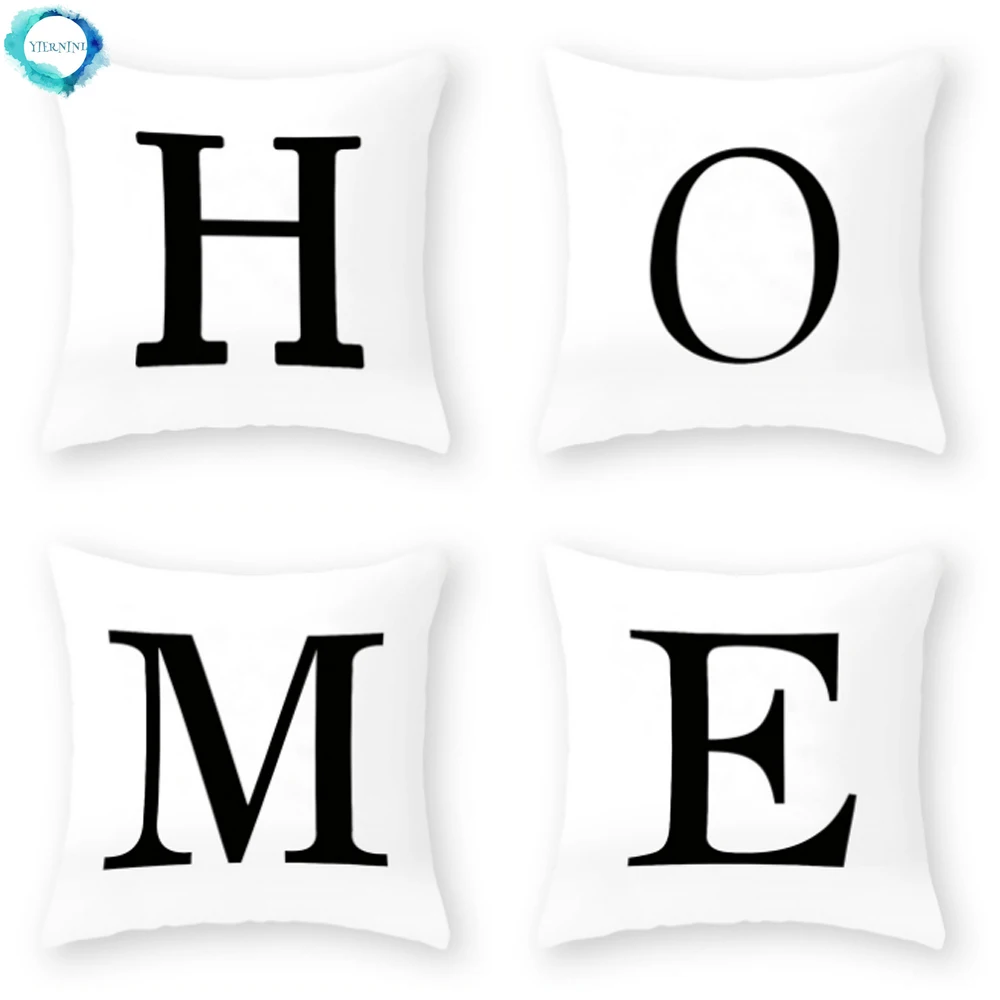 Английский декоративный 26 Подушка с надписью Полиэстеровая накидка алфавитом