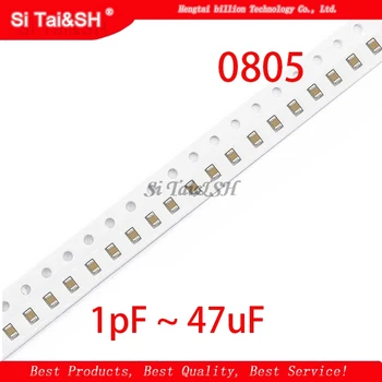 

100pcs 100nF X7R Error 10% 50V 0805 0.1UF 104 1pF ~ 47uF SMD Thick Film Chip Multilayer Ceramic Capacitor