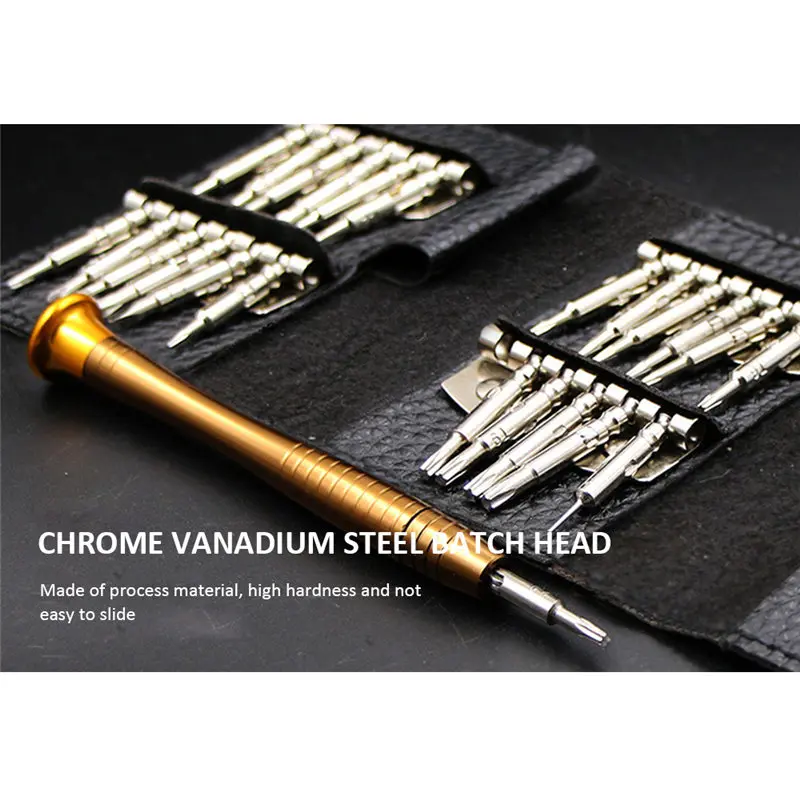 25 in1Torx Набор отверток, многофункциональный кожаный чехол, ручная отвертка, набор головок для мобильного телефона iphone, ПК, инструмент для ремонта