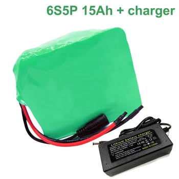 

24V 15Ah 18650 Li-ion Battery Pack E-Bike electric bicycle 6S5P With charger