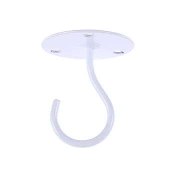 

2 PCS Overhead Hooks Cabinet Wardrobe Hooks Porch Lantern Mosquito Net Ceiling Hooks Small Elephant Trunk Shaped Hooks (White)