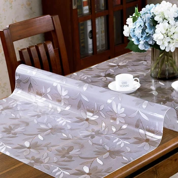 

Withme Soft Glass Tablecloth Transparent Silicone Liquid Glass on the Table Cloth Cover PVC Waterproof Tablecloth with a Pattern