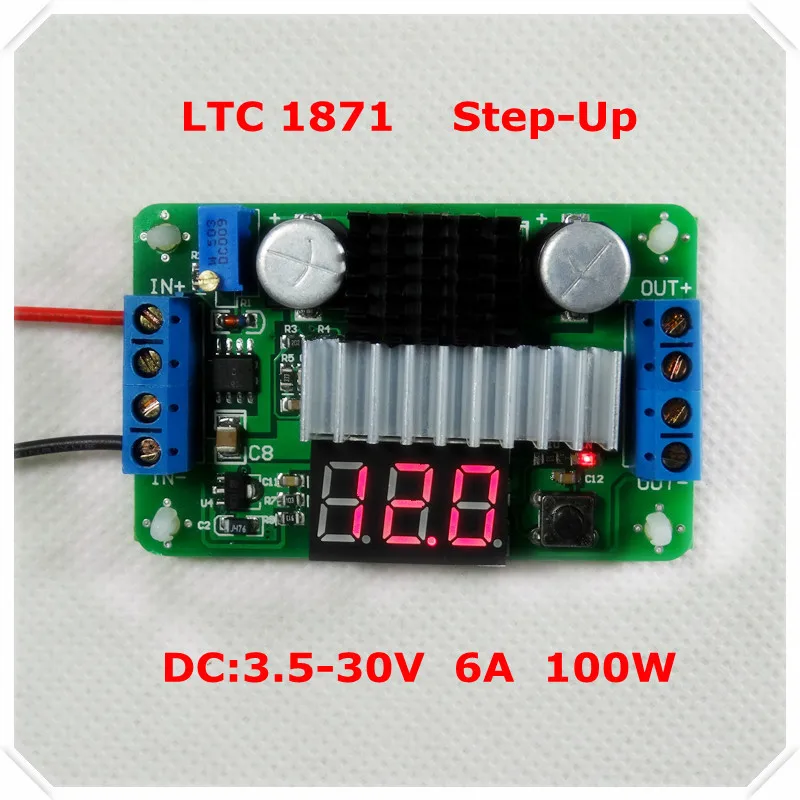 LTC1871 DC-DC повышающий преобразователь регулируемый Повышающий Модуль питания светодиодный измеритель напряжения/кнопочный переключатель