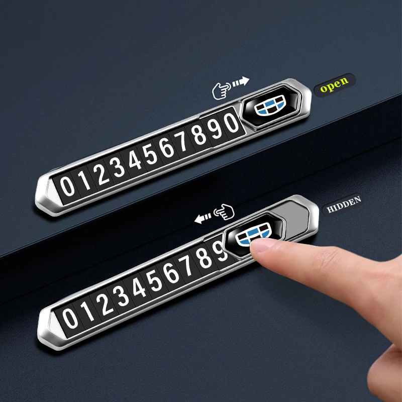 Car Temporary Parking Card Sliding Hidden Phone Number Plate For Geely Emgrand X7 EC7 Atlas GX3 Panda MK Boyue EC8 Coolray | Автомобили и