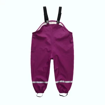 

Brand Waterproof Baby Girls Boys PU Rain Pants Windproof Sporty Trousers with Strap Children Outerwear Kids Outfits For 74-130cm
