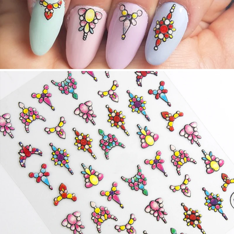 

1 Sheet 3D Nail Stickers Transfer Decals Flower Pattern Decor Nail Art Accessories DIY Design Nail Decoration Tools