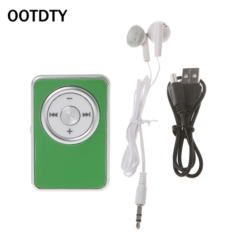 Мини-клип музыкальный медиа mp3-плеер Поддержка TF Micro SD карта с наушником USB кабель