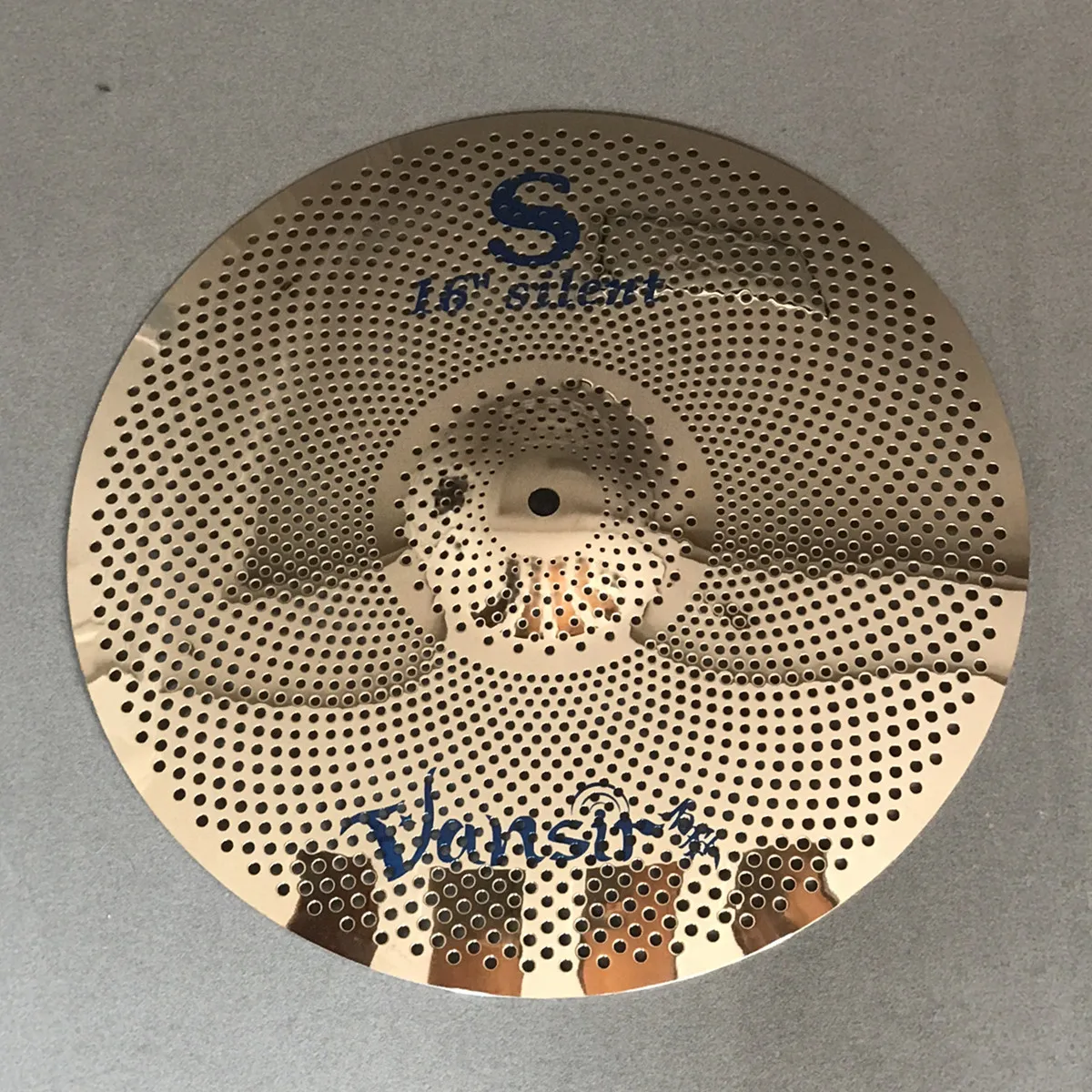 Vansir silve low volume mute quite silent cymbal set 10"splash+ 14"hihat+16"crash+16"china+18"crash+20"ride+cymbal bag 7pcs