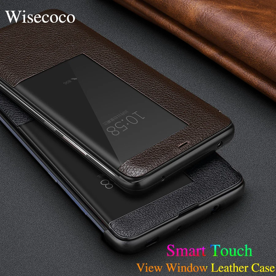 

Luxury Smart Touch View Window Flip Case for Huawei Mate 20 Pro Mate 20 Lite Genuine Leather Phone Cover Etui Hawei Mate20 Pro