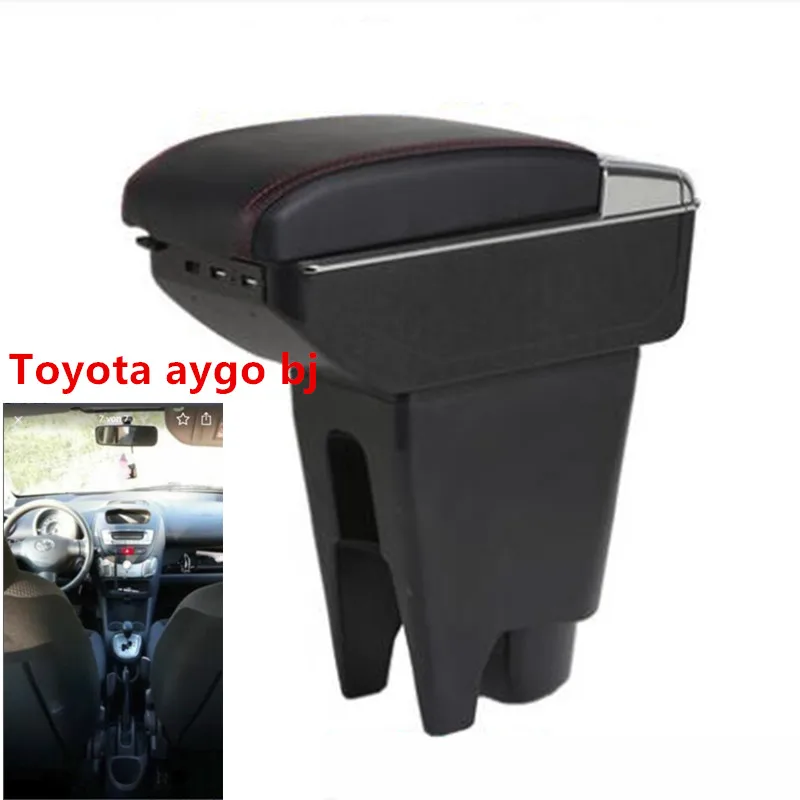 Для Toyota aygo bj подлокотник коробка зарядка через usb повысить двойной слой центральный магазин содержание Подстаканник Пепельница аксессуары