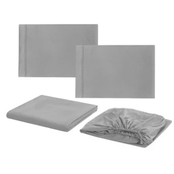 

Bedding 4 Piece Microfiber Sheet Set, Microfiber, Grey, Queen-ABUX