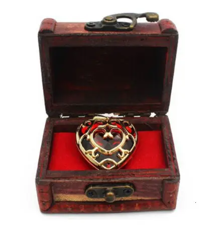 Аниме игра сердце контейнер подвеска для ключей, на шею в деревянной коробке Косплей Otaku подарки