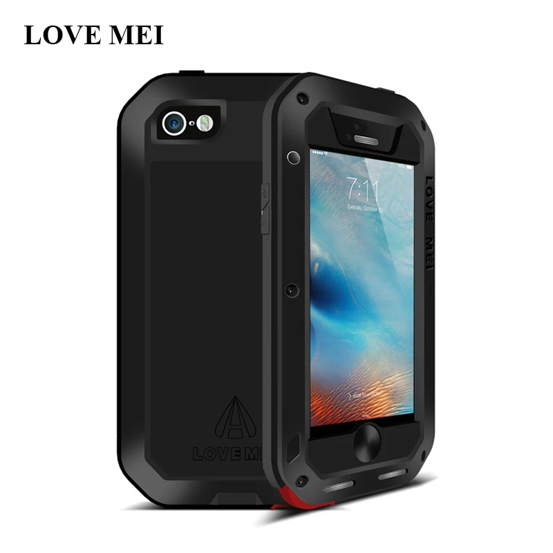 LOVE MEI Алюминиевый металлический чехол Чехол для iPhone 5 5S SE мощный защитный противоударный водонепроницаемый чехол для iPhone5 5S SE