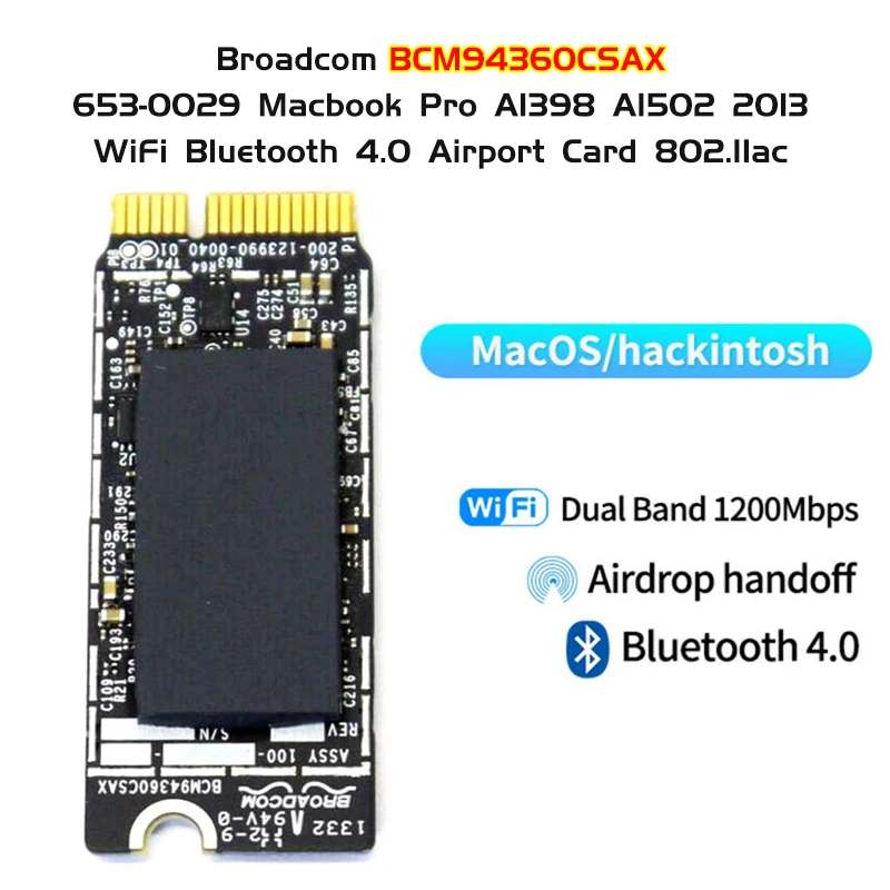 661 8143 653 0029 Wifi Bluetooth Аэропорт карта для Macbook Pro Retina 15 "A1398 13" A1502 BCM94360CSAX wifi 2013|wifi
