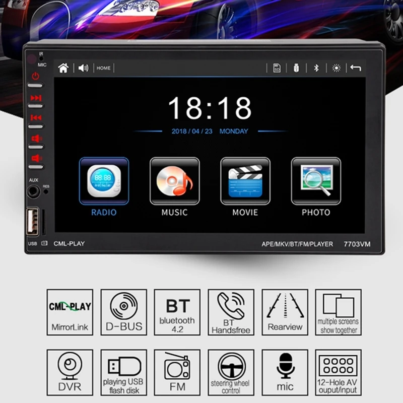 AUDEW 2Din " сенсорный экран автомобильный мультимедийный MP5 плеер Android 8,0 FM USB gps навигация Wifi bluetooth аудио стерео видео Радио