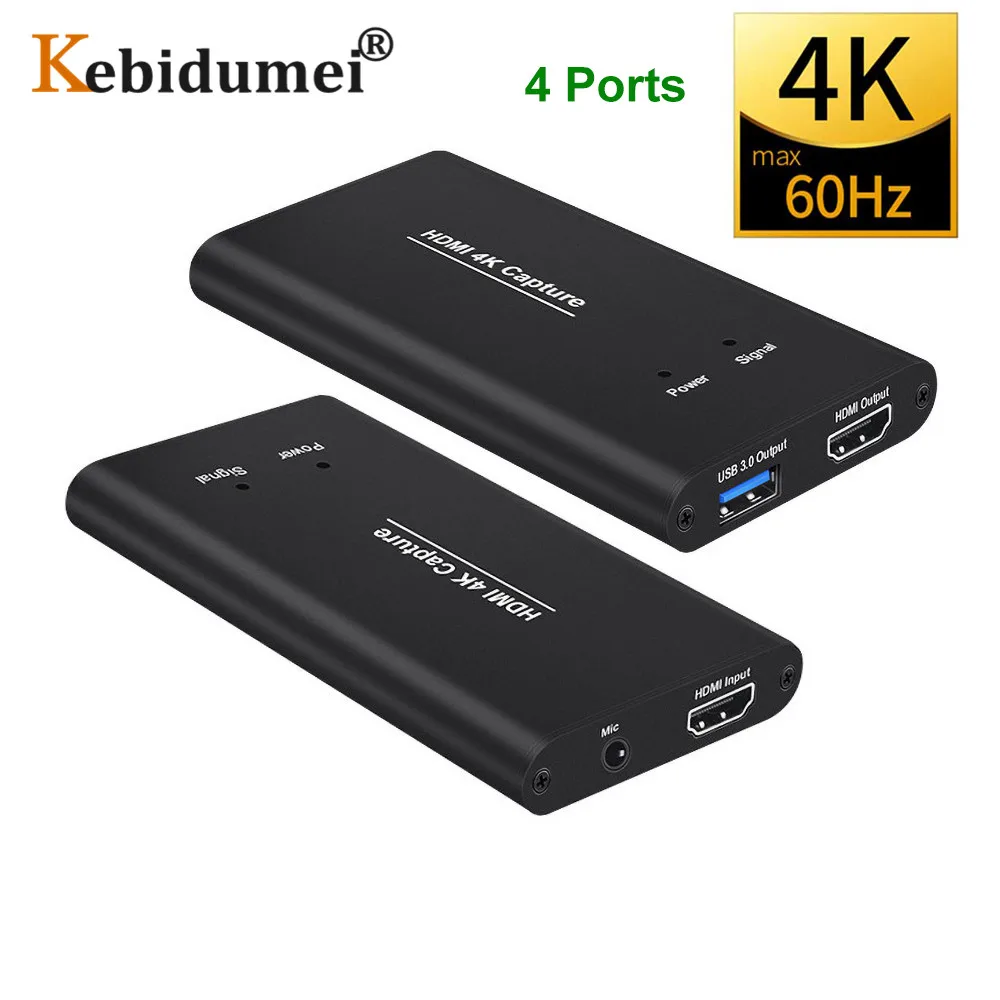 4 порта 4K 60 Гц USB 3 0 HDMI-совместимая карта для захвата видео | Компьютеры и офис