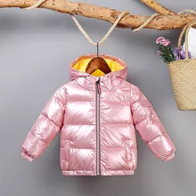 Осенне-зимняя новая стильная детская пуховая одежда на хлопковой подкладке с изображением маленького серебристого человека толстая одежда для мальчиков и девочек