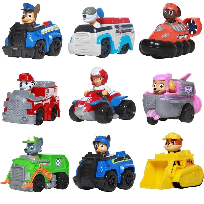 Paw Patrol игрушки для собак полный набор командный центр самолет яхта паром трекер Райдер Patrulla Canina фигурки Juguetes детей - Цвет: 9 Pcs Cars