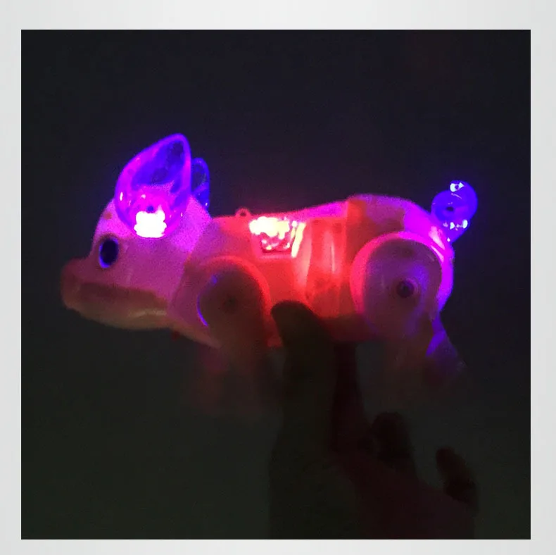 Поводок светящийся ходячий поросенок с музыкой сбивание Электрическая свинья интерактивные роботы собака Робот смешная интерактивная