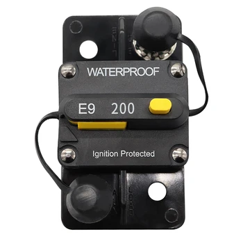 

200A Circuit Breaker Reset Fuse with Manual Reset for 12V-24V DC Auto Car Audio, Stereo Switch Inverter System