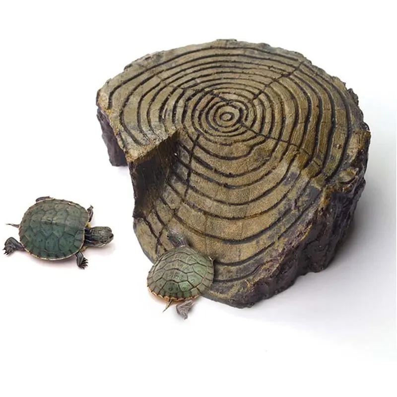 

Reptile Cave Resin Basking Platform Hiding Habitat Aquarium Terrarium Decoration for Aquarium Turtles Amphibians Fish Island