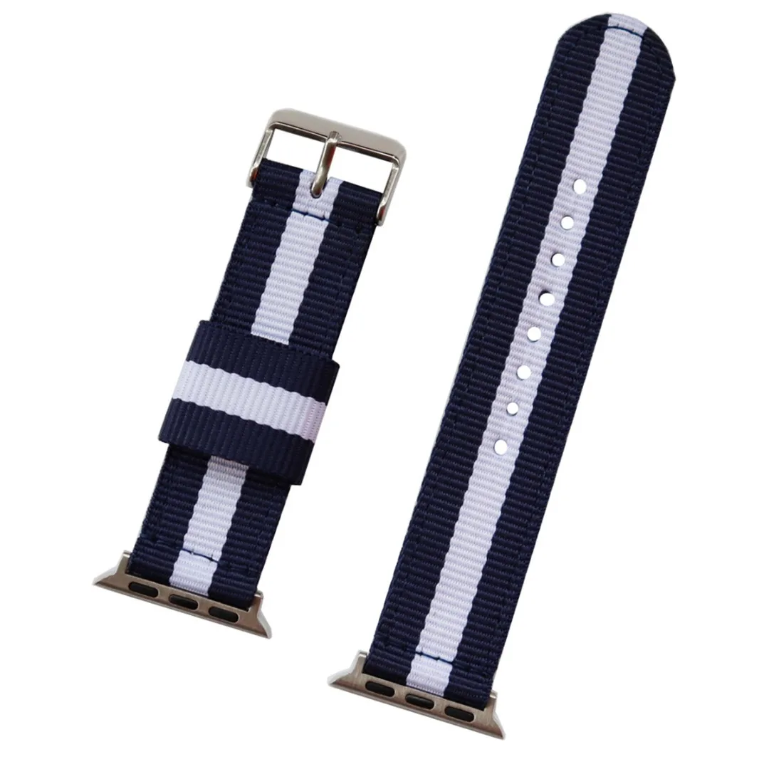 Rainbow Nylon Wrist Strap Canvas Band for Apple Watch iWatch Series 38mm 40mm 42mm 44mm Unisex New Fashion Wristband Bracelet