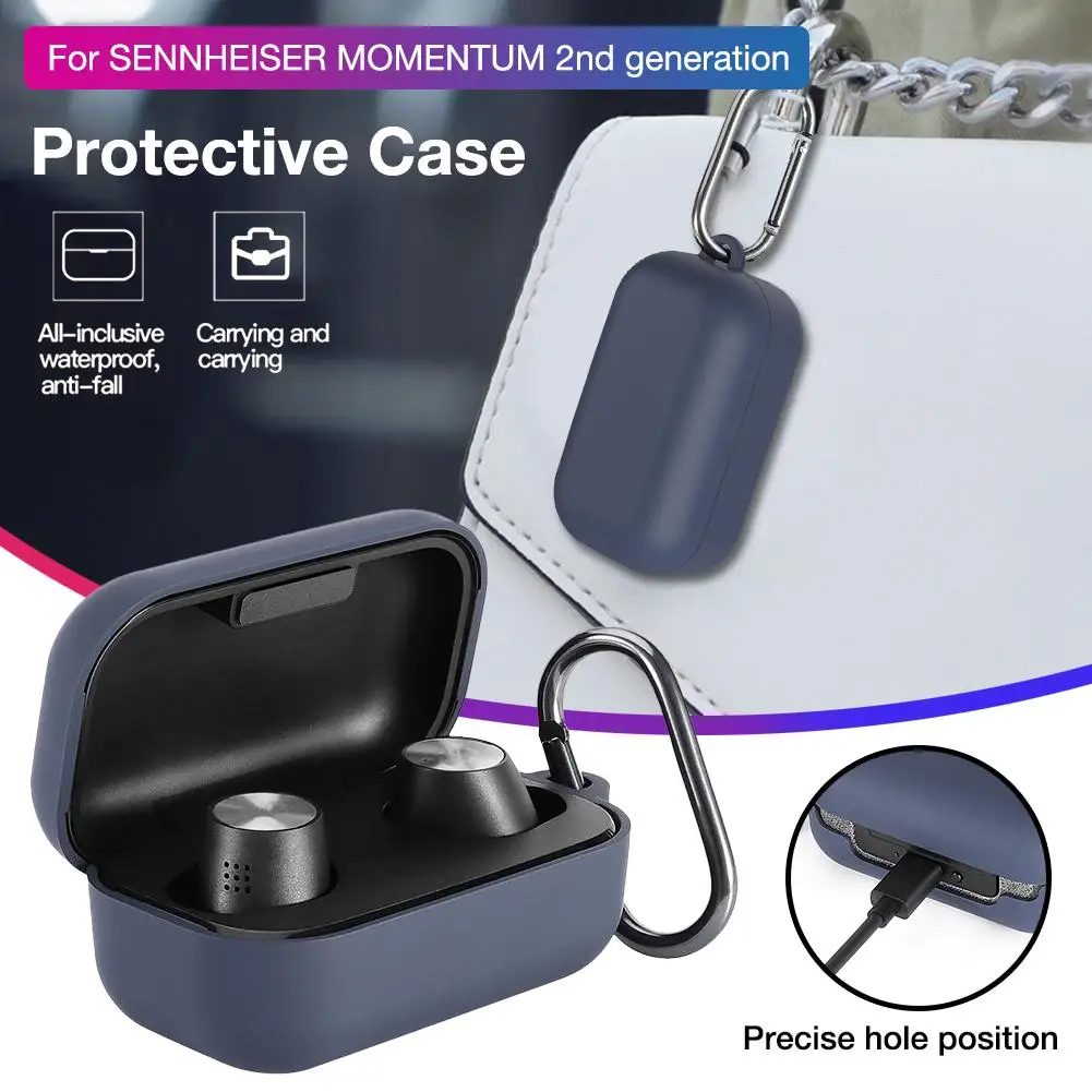 Silicone Protective Case For SENNHEISER MOMENTUM 2 Bluetooth Earphone Headset Charging Box Accessories With Buckle | Электроника