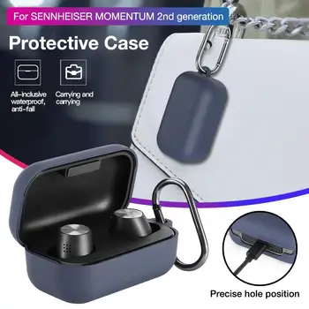 

Silicone Protective Case For SENNHEISER MOMENTUM 2 Bluetooth Earphone Case Headset Charging Box Accessories With Buckle