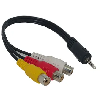 

3.5 mm to RCA AV Camcorder Video Cable,3.5mm Male to 3RCA Feale Plug Stereo Audio Video AUX Cable