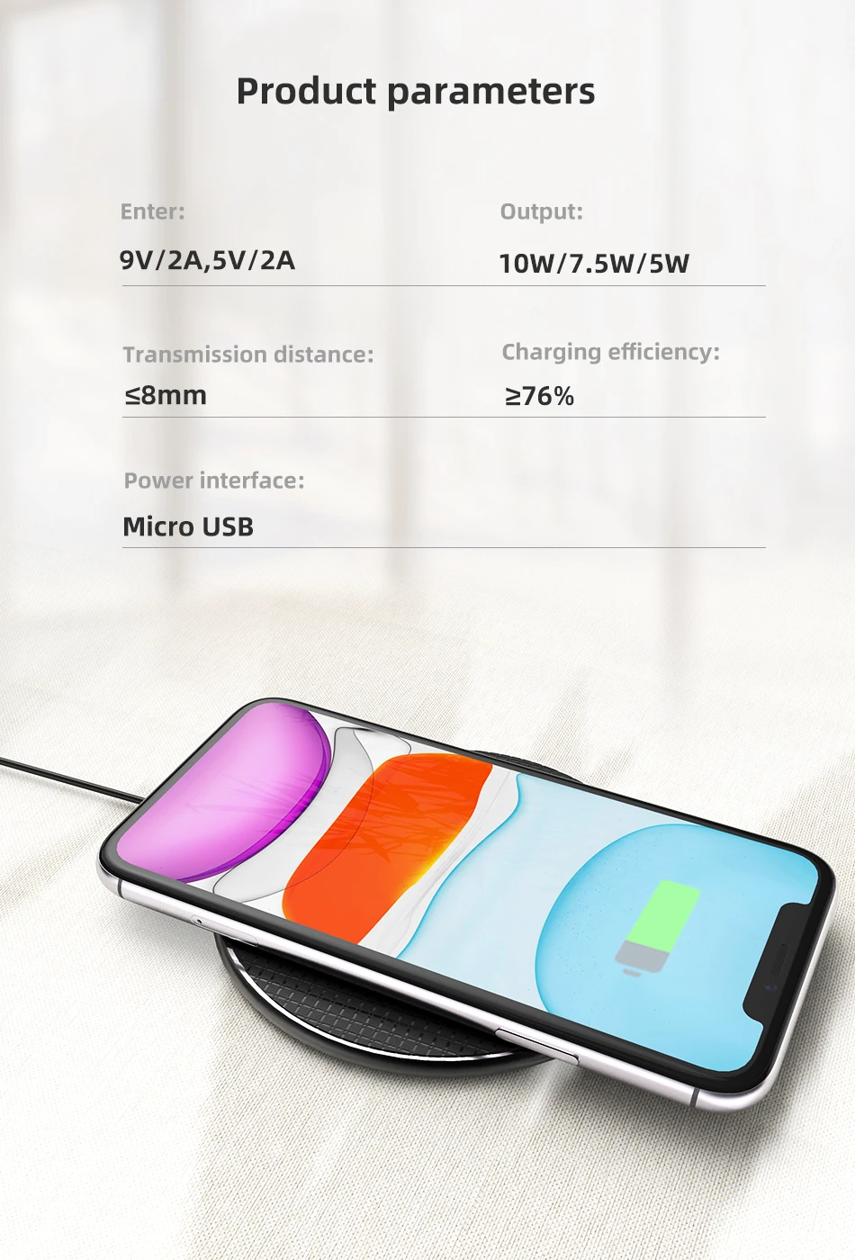 !ACCEZZ 10w Qi Fast Wireless Charger For iPhone 8 Plus XS 11 Pro Max Huawei Mate P20 P30 Pro Xiaomi mi9 Phone Wireless Charging (12)