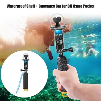 

60m Underwater Shell Case Cover and Buoyancy Selfie Stick Rod Transparent Design with Safety Handrope for DJI OSMO Pocket