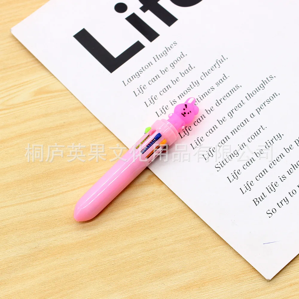 50pcs multi-functional multicolor pen cartoon cute ten-color pen bullet  refill marker pen press ballpoint pen - AliExpress