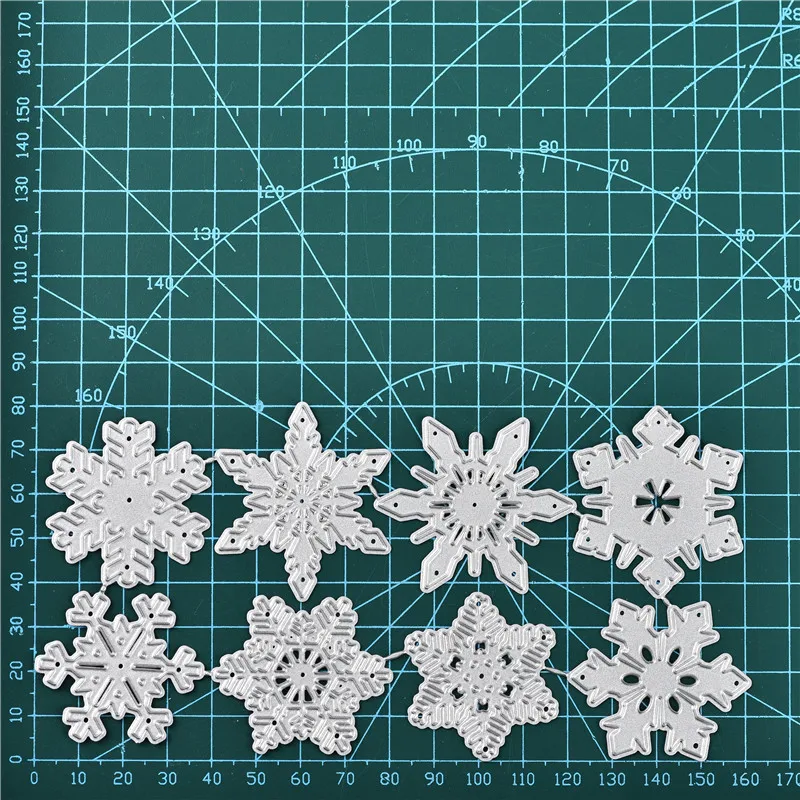 

YaMinSanNiO 8pc Snowflake Cutting Dies Christmas Metal Cutting Dies Stencils Die Cut for DIY Scrapbooking Album Card Embossing