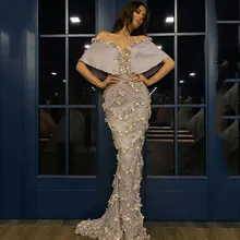 Eightree винтажные вечерние платья с открытыми плечами милая накидка формальное платье для выпускного вечера 3D цветы Бисероплетение Кружева Vestidos De Fiesta