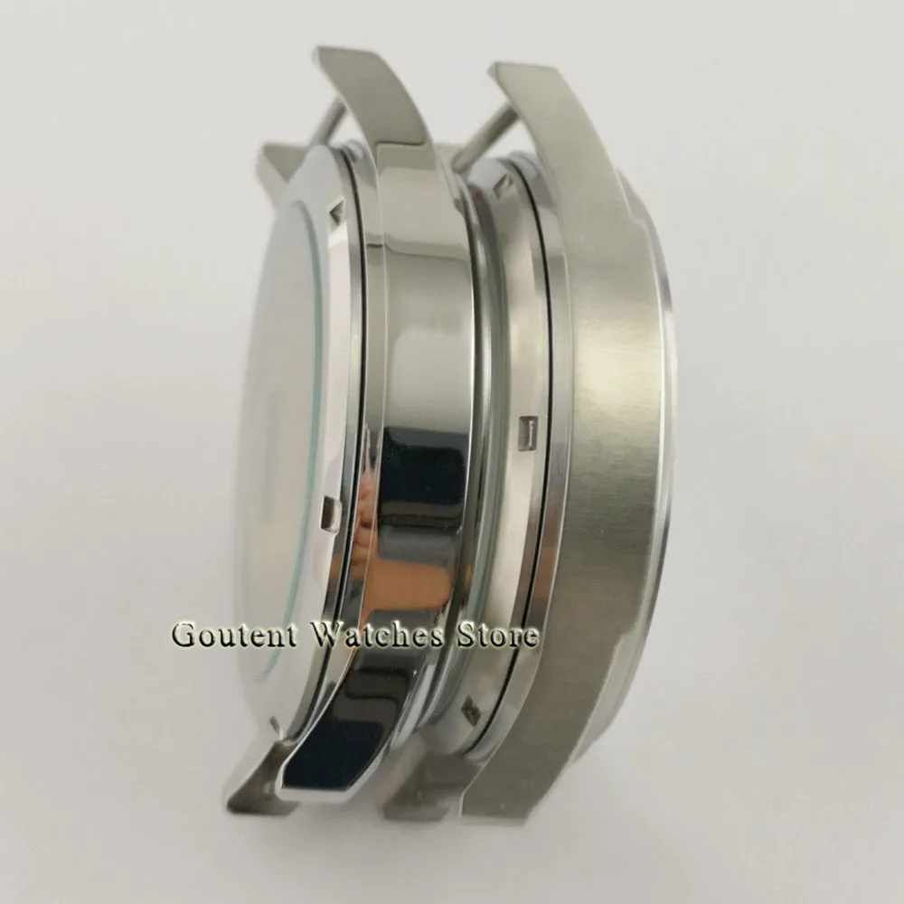 Armbanduhr Gehäuse 42mm Uhrgehäuse Aus 316L Stahl Gebürstet - Passend Für ETA 6498/6497 & Möwe 3600/3620 Uhrwerke | Silber Gehäuse Für ETA 6498 6497 Uhrwerk