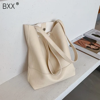 

[BXX] High Capacity PU Leather Crossbody Bags For Women 2020 Autumn Solid Color Shoulder Handbags Female Travel Bag HN908