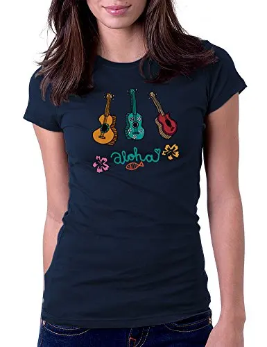 

2019 Hip Hop Tee Shirt Women 100% Cotton Short Sleeve T Shirt Ukulele Printing Cotton Female Fashion Tee Shirts