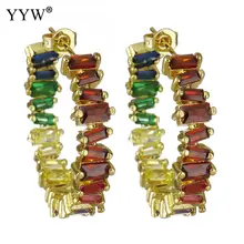 YYW преувеличенный кубический цирконий круглые серьги-гвоздики для женщин большие капли золотые вечерние женские серьги букле D'Oreille Femme