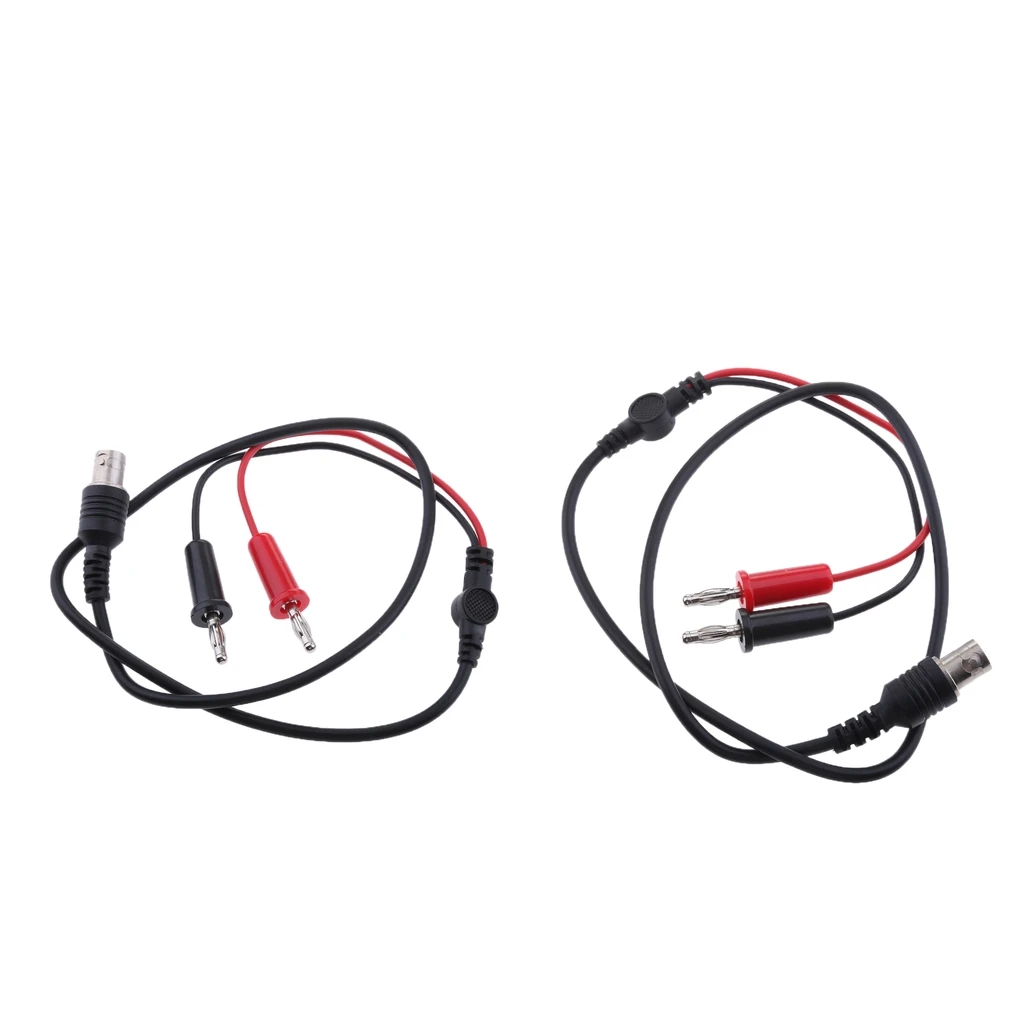 2Pieces BNC Female Socket to 2x Banana Plug Oscilloscope Test Lead Cable 700mm/2.3ft
