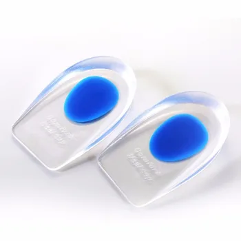 

1 Pair Soft Silicone Heel Pads Half-height Insoles Support Shockproof Height Increased Insole Pad Plantar Foot Care Tool Blue L!