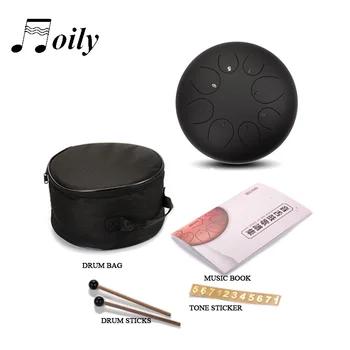 

High Quality 5.5 Inch Tongue Drum 8-Tone Steel Tongue Drums C Key Hand Pan Drum with Drum Stick Carry Bag Percussion Instrument