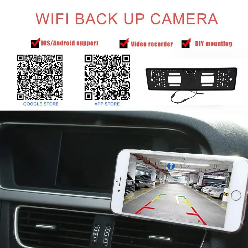 Автомобильный видеорегистратор беспроводной Wifi дублирующая для парковки заднего вида интеллектуальная камера заднего вида водонепроницаемые автомобильные аксессуары HD цифровой авторегистратор
