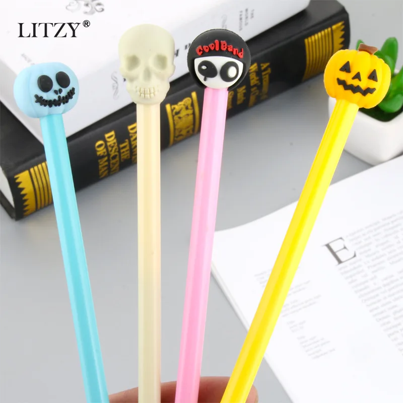 

4Pcs/set Cartoon Halloween Gel Pens for School Office Supply Escolar Papelaria Gel Pen Stationery Children Gift