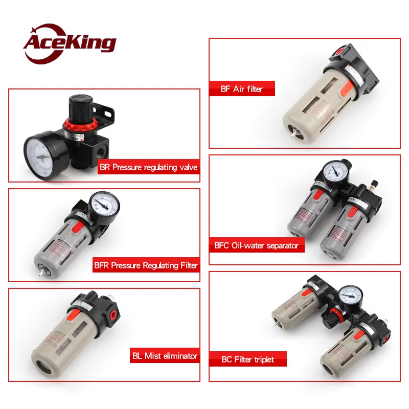 

Pneumatic air filter processor BR2000BFR2000BFC2000BC4000 BL3000 industrial oil-water separator pressure regulating valve